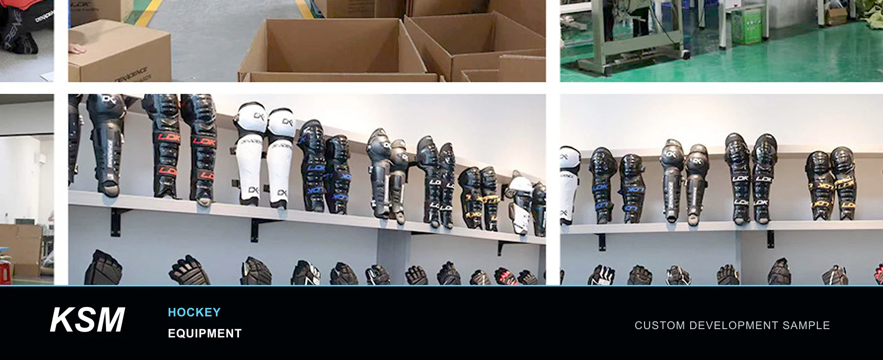 Hockey protective equipment development sample room