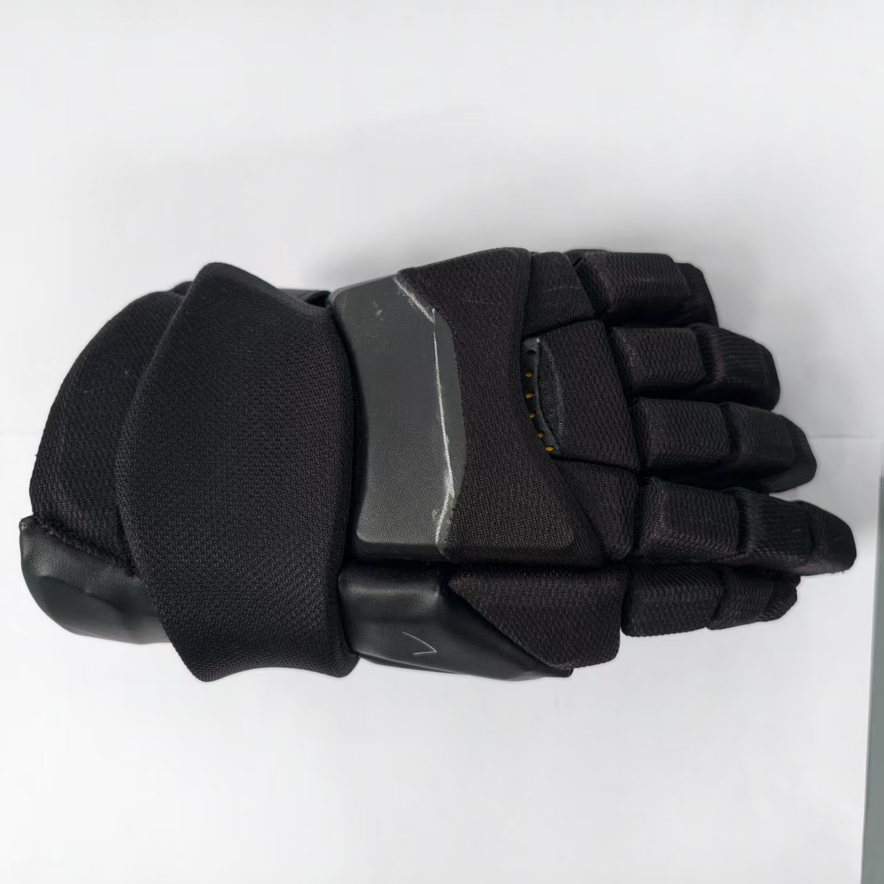 Physical hockey glove development sample for construction and fit review