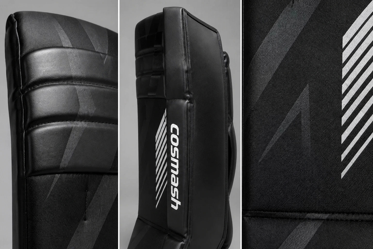 Goalie blocker face, sidewall and textile construction details