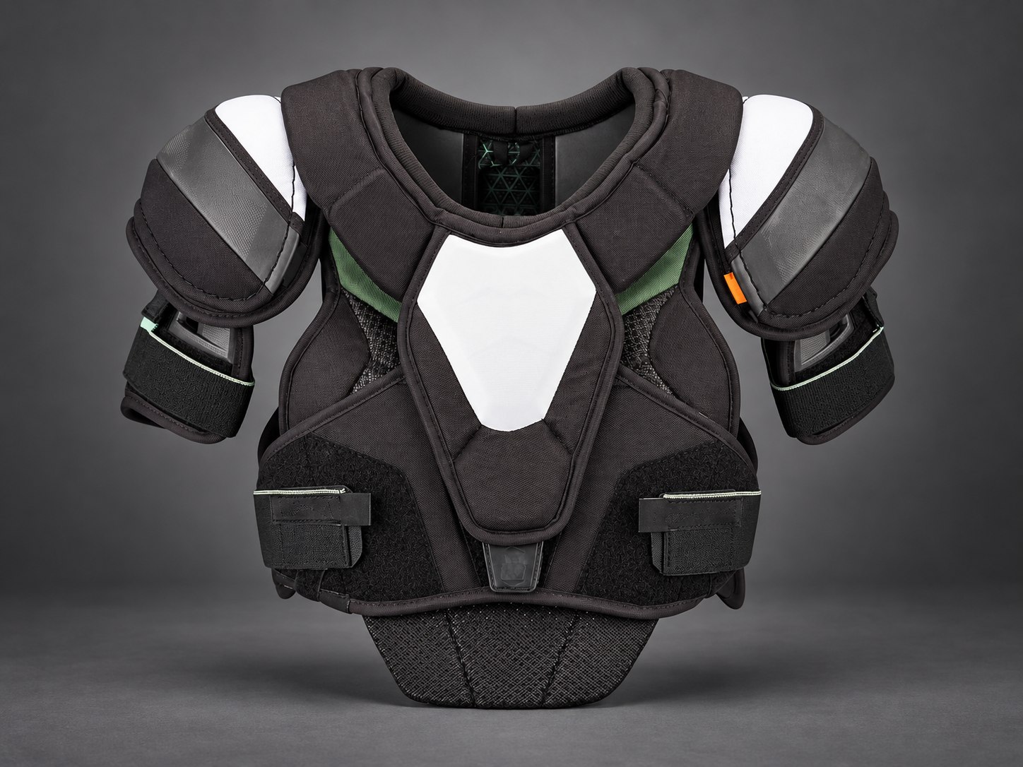 Black and grey custom hockey shoulder pad development sample